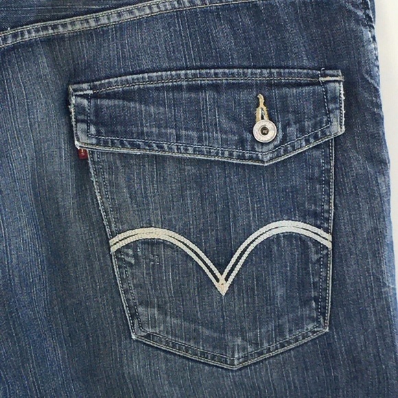 Levis Mens 569 Loose Straight Denim Jeans Blue Baggy Button Flap Pockets 40 x 32 - Picture 10 of 16